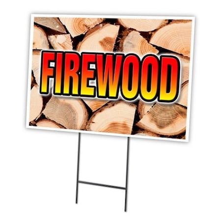 Signmission Firewood Yard Sign & Stake outdoor plastic coroplast window, C-1824-DS-Firewood C-1824-DS-Firewood